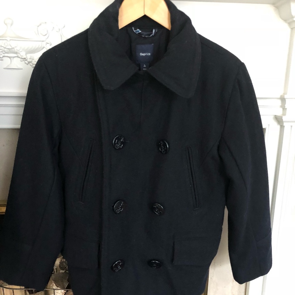 BOYS GAPKIDS BLACK PEA COAT 10/12